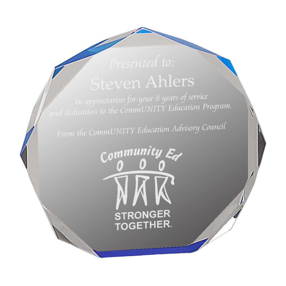 Octagon Acrylic Award (Blue)