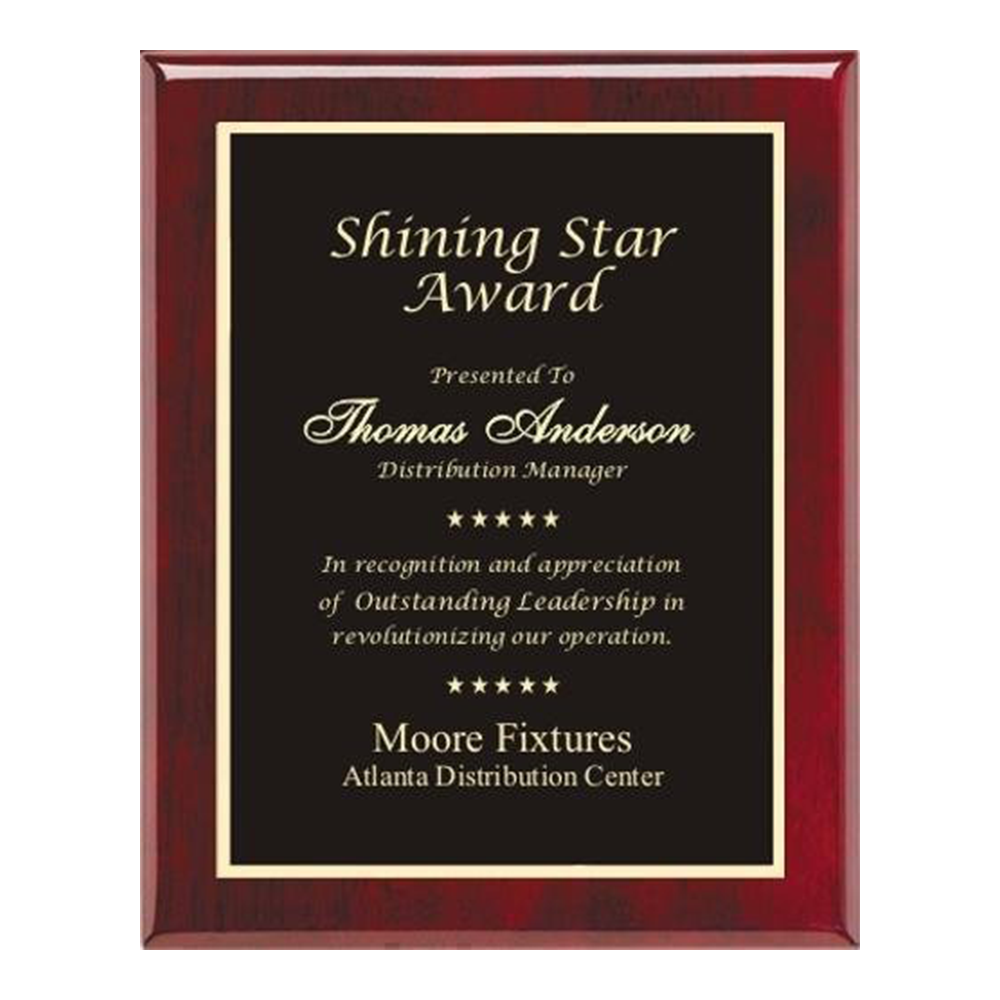 Piano Finish Plaque (Rosewood )
