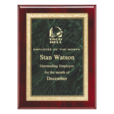 Rosewood Piano Finish Plaque With Brass Plate (Green) Rosewood Piano Finish Plaque With Brass Plate (Green)