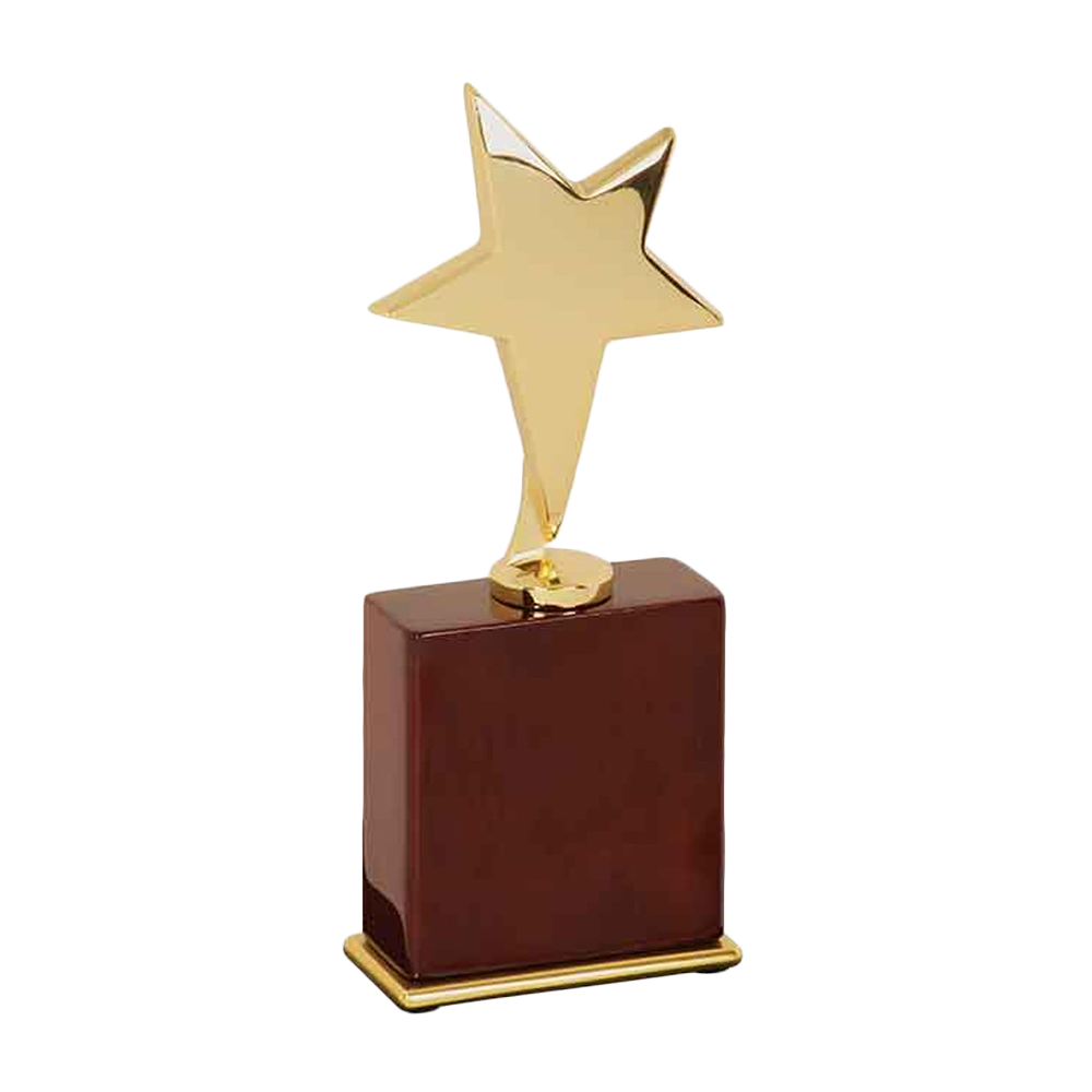 Star Award on Base (Gold & Rosewood)