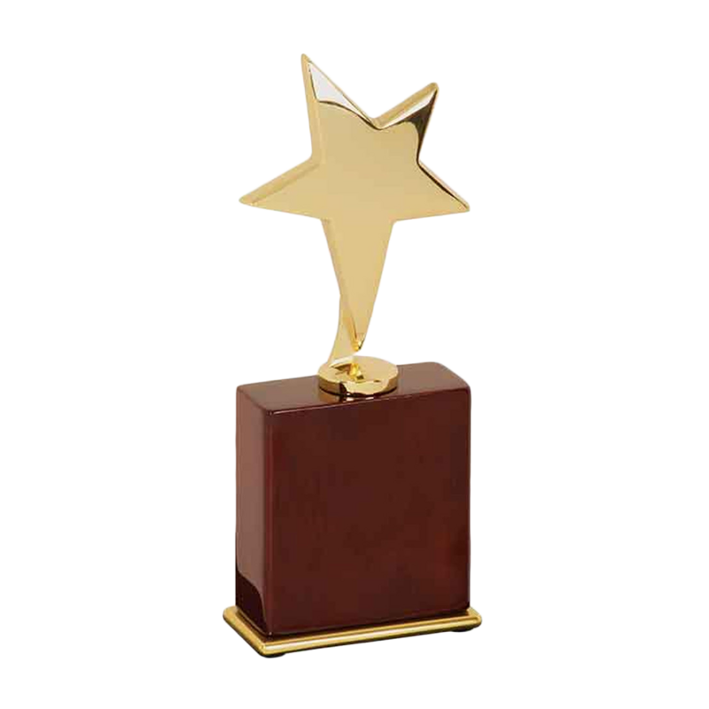 Star Award on Base (Gold & Rosewood)
