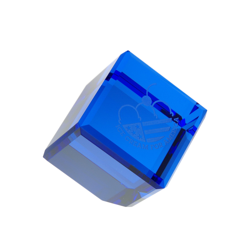 Standing Crystal Cube (Blue)