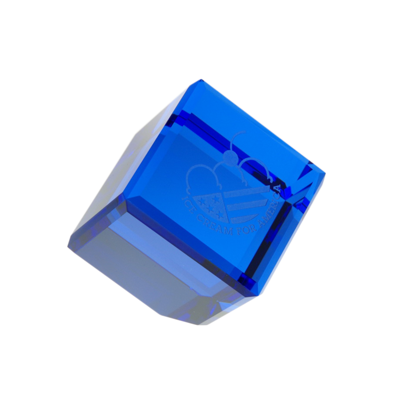 Standing Crystal Cube (Blue)