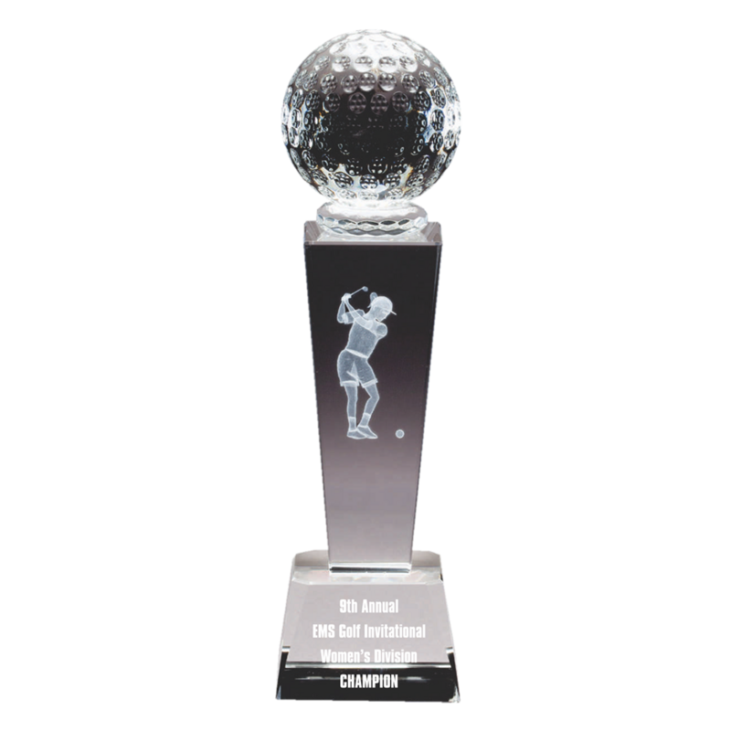 Crystal Golfer With 3D Image (Female)