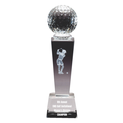 Crystal Golfer With 3D Image (Female) Crystal Golfer With 3D Image (Female)