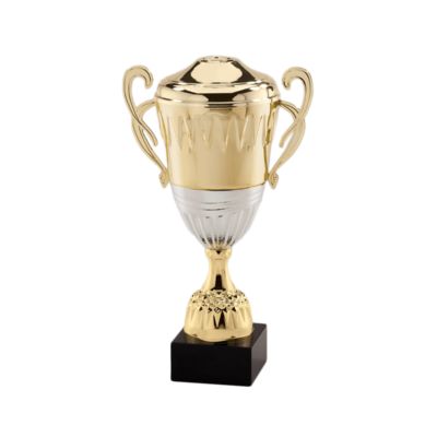 Gold and Silver Metal Trophy on Black Marble Base (14.75 Gold and Silver Metal Trophy on Black Marble Base (14.75")