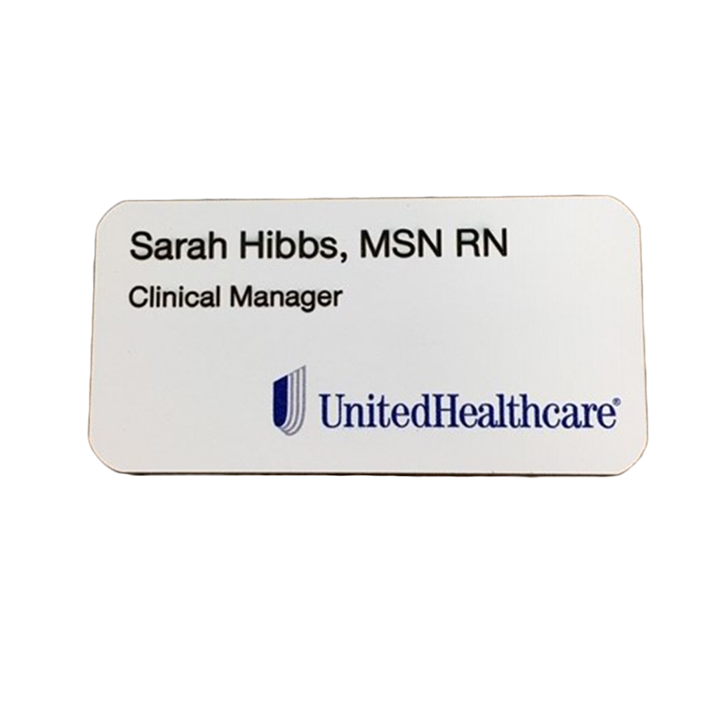 3" x 1.5" Plastic Name Badge (UV Print & Engraved)