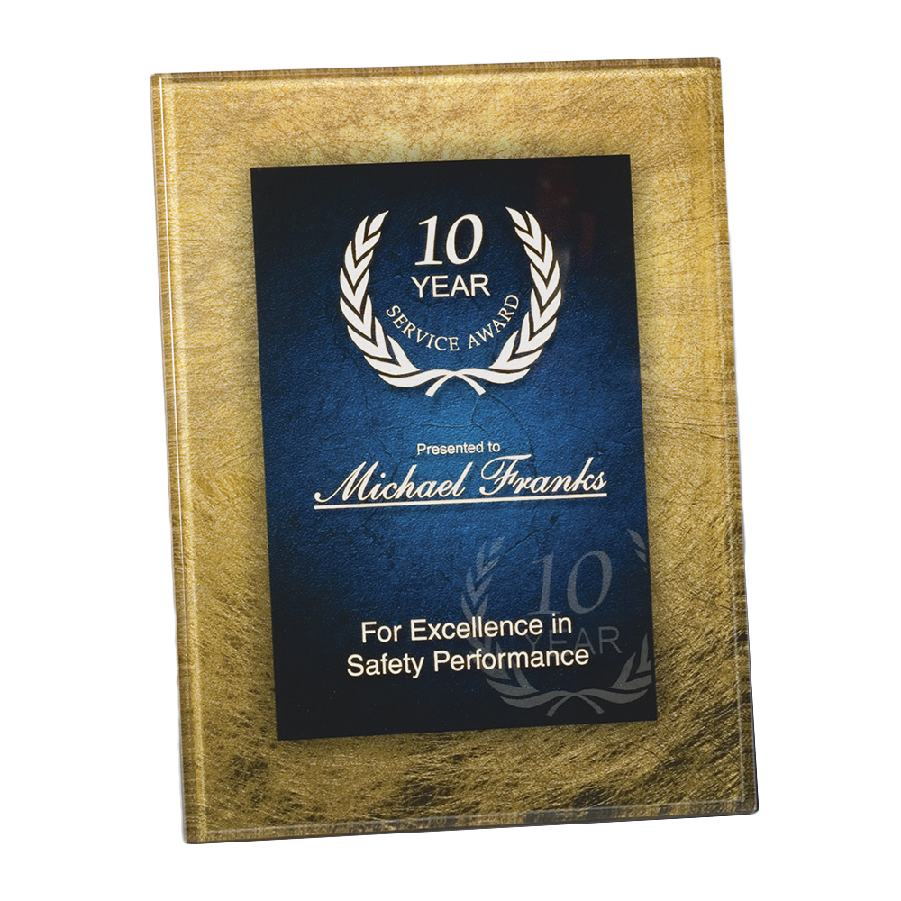 Artistic Acrylic Plaque (Gold & Blue)