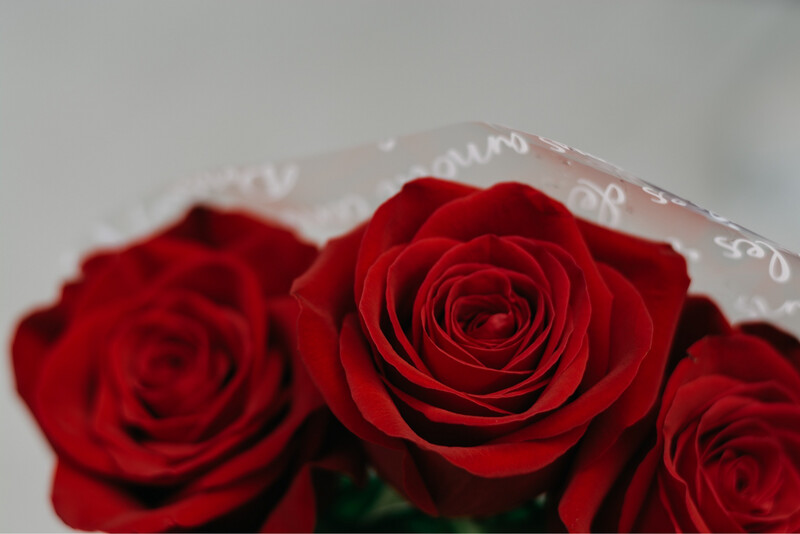 Half Dozen Roses In Vase