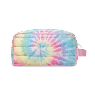 Pastel Delight Printed Puffer Cosmetic Bag