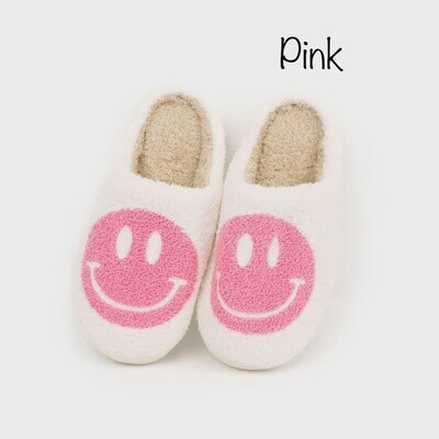Smiley Face Slippers Pink