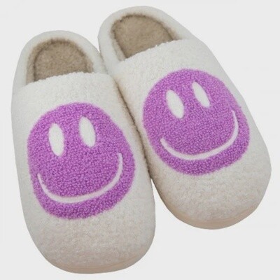 Smiley Cozy Slippers Lavender