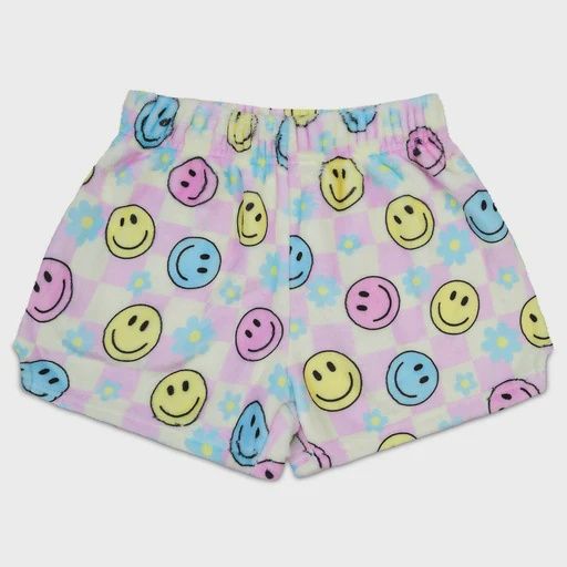 Happy Check Plush Shorts, Size: Xs