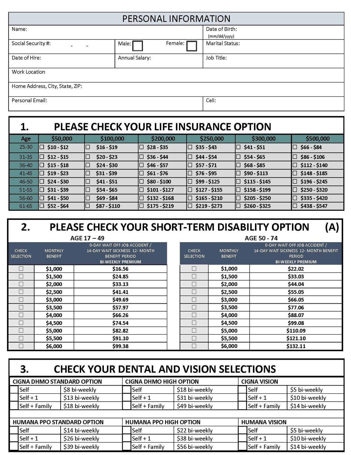 OPB A Rates Sup Benefits - F&G Spouse and Children