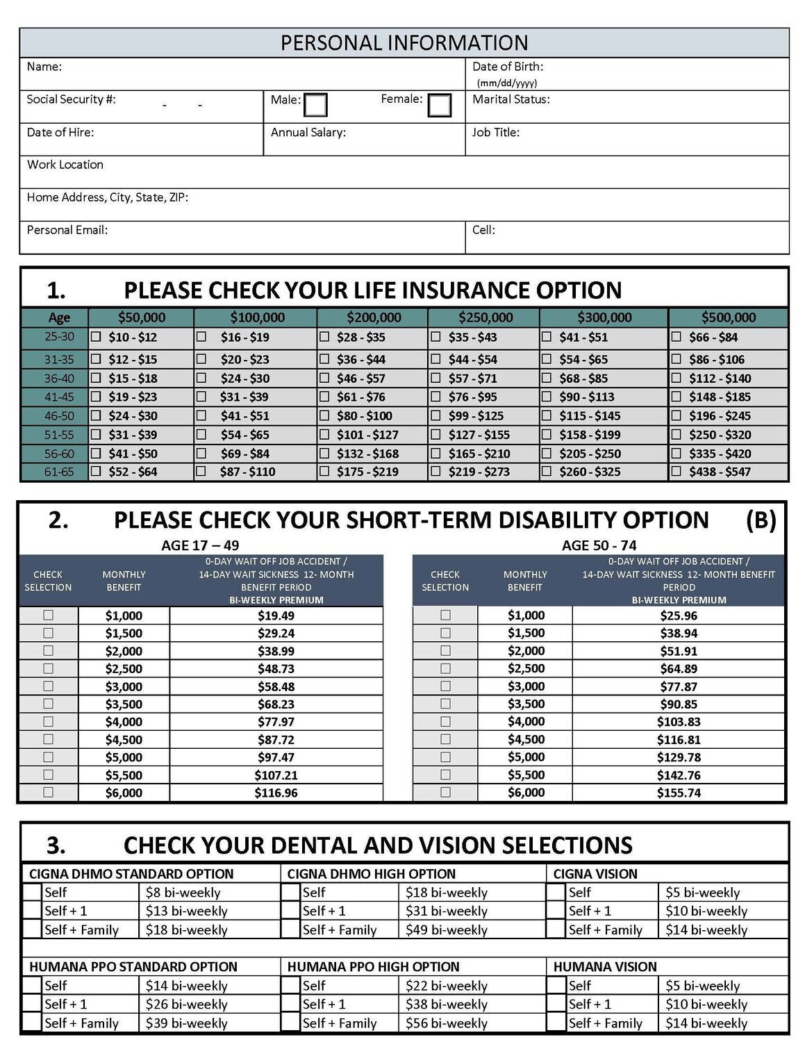 OPB B Rates Sup Benefits - F&G Spouse and Children