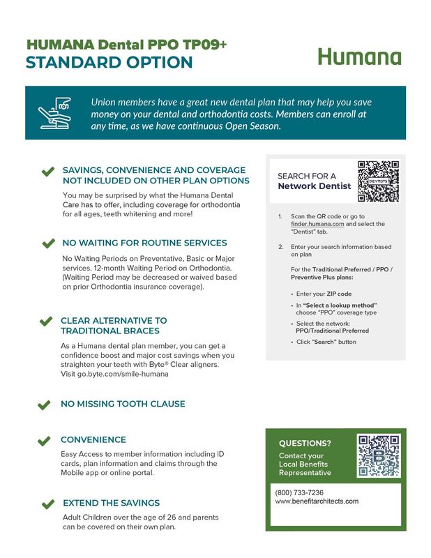 HUMANA Dental PPO TP09+ Standard Option Flyer