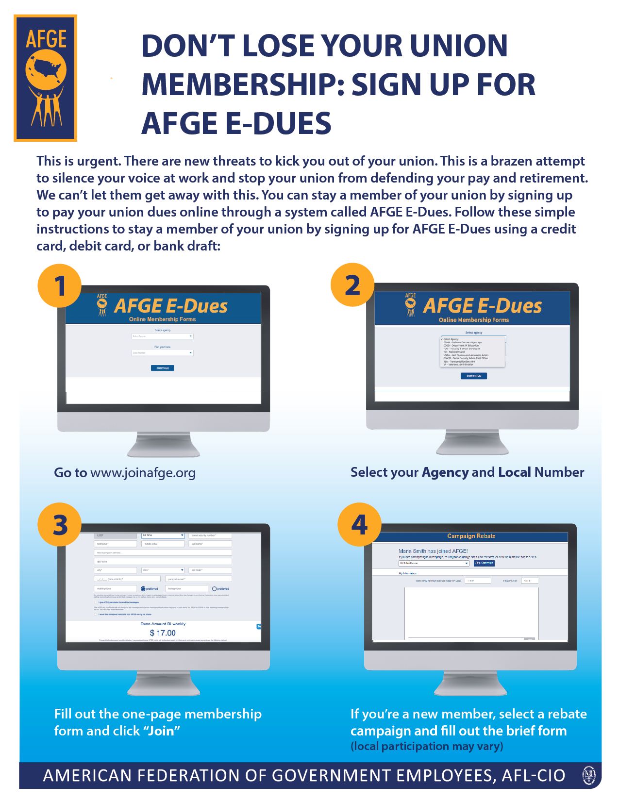 AFGE E-Dues Flyer
