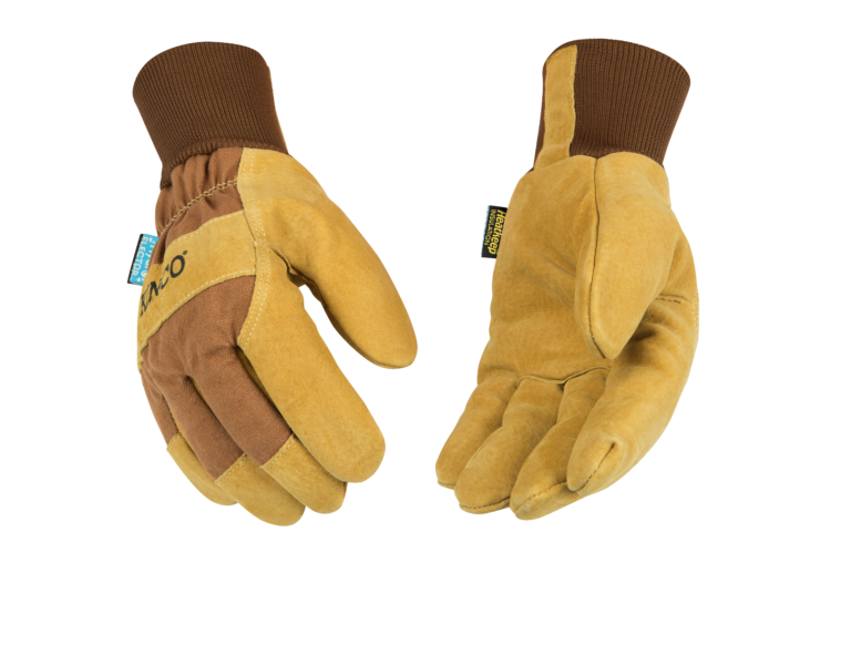 Kinco® Hydroflector™ Lined Waterproof Suede Pigskin with Knit Wrist Glove