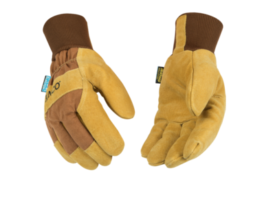 Kinco® Hydroflector™ Lined Waterproof Suede Pigskin with Knit Wrist Glove