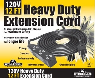 Heavy Duty Extension Cord - 3 outlet