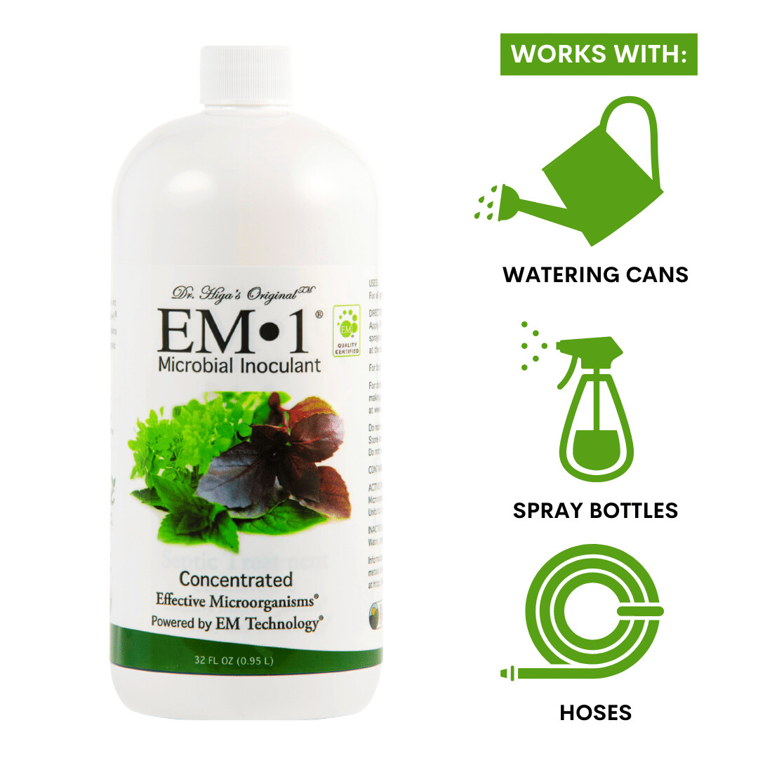 TeraGanix EM-1® Soil Conditioner Effective Microorganisms®, Concentrate., Volume: 32 oz (quart)