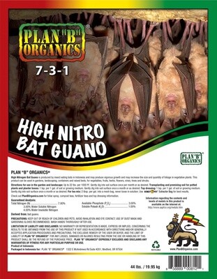 Plan B High Nitro Bat Guano 7-3-1 44LB Bag