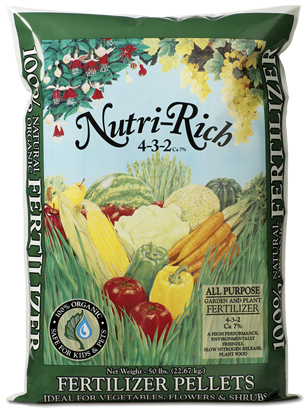 Nutri-Rich Poultry Waste Fertilizer PELLETS 4-3-2 Ca 7% One Ton Sack