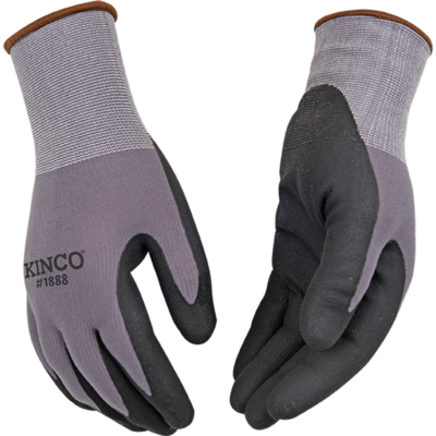 Kinco® Gray Nylon-Spandex Knit Shell & Coolcoat™ Micro-Foam Nitrile Palm