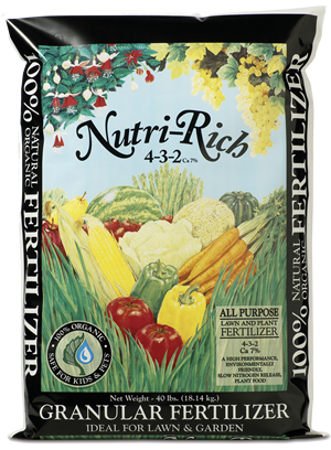 Nutri-Rich Poultry Waste GRANULAR Fertilizer 4-3-2 Ca 7% 40lb bag