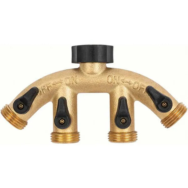 Gilmour Brass 4-Way Valve Manifold