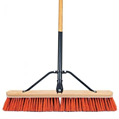 A.M. Leonard Dual-Bristle Push Broom, 24-Inch Wide Block