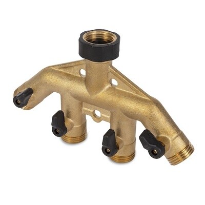 Gilmour Pro Brass High-flow 4-way Shut-off Valve
