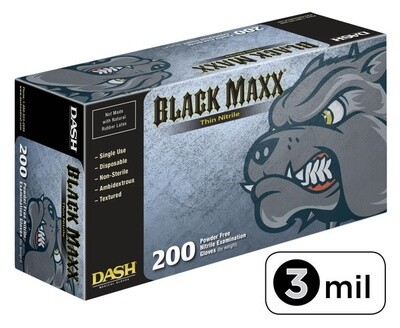 Black Maxx® Thin Nitrile Exam Gloves