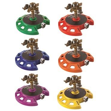 DRAMM Classic Impulse Sprinkler w/ Round Base, Color: Red