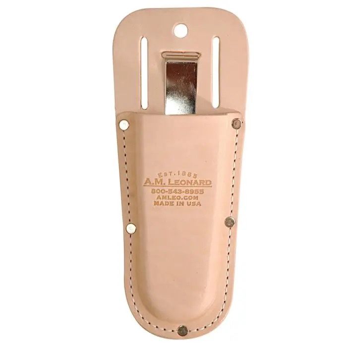 LEONARD 8IN LEATHER SHEAR/PRUNER CASE WITH METAL BELT CLIP