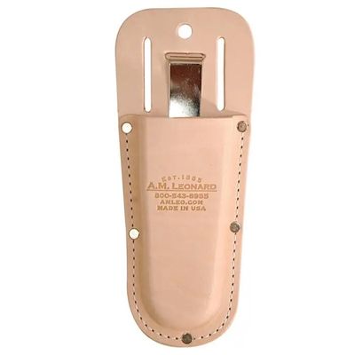 LEONARD 8IN LEATHER SHEAR/PRUNER CASE WITH METAL BELT CLIP