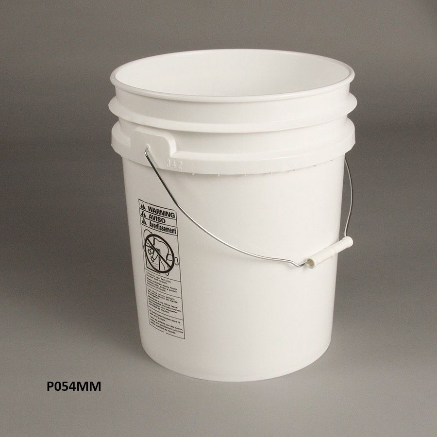 Food Grade Bucket White, Size: 5 Gallon (BLACK 90 mil HDPE)