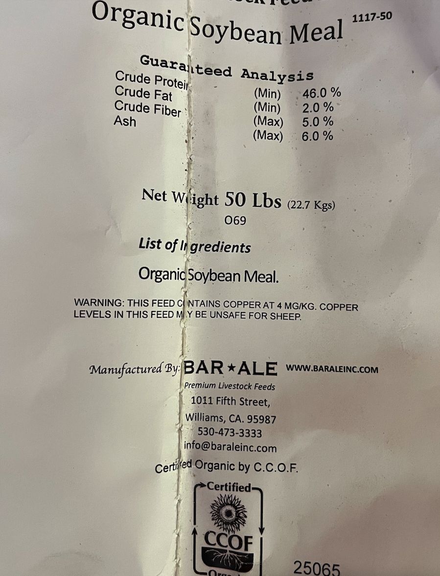Soybean Meal Organic 50LB Bag