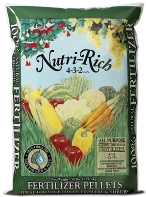 Nutri-Rich Poultry Waste Fertilizer PELLETS 4-3-2 Ca 7% One Ton Sack