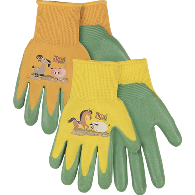 Kinco® Kids' Farm Friends™ Nylon Knit Shell &amp; Foam Nitrile Palm
