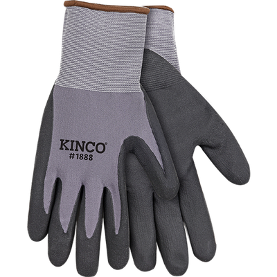Kinco® Gray Nylon-Spandex Knit Shell &amp; Coolcoat™ Micro-Foam Nitrile Palm
