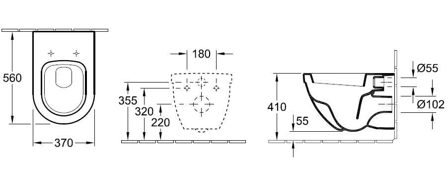 WC SOSPESO Villeroy & Boch mod. SUNBERRY CERAMICPLUS SENZA SEDILE***