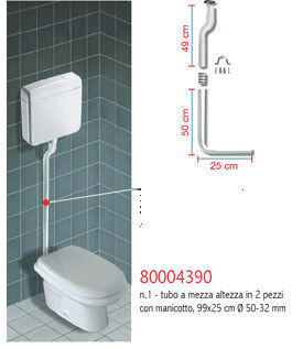 4390 TUBO DI SCARICO IN DUE PEZZI cm 99x25; Ø 50-32 mm PUCCI