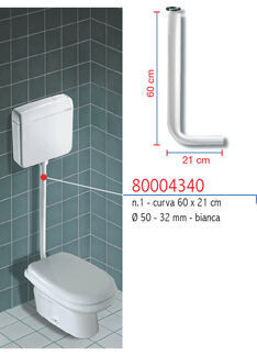 4340 CURVA DI SCARICO 60 x 21 cm; Ø 50-32 mm BIANCA PUCCI