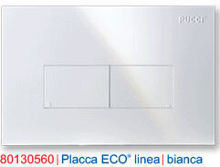 0560 PLACCA BIANCA 2 TASTI (cm 28x18) mod. LINEA PER CASSETTA INCASSO ECO PUCCI