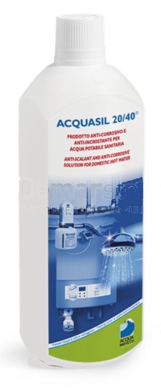 Liquido Acquabrevetti ACQUASIL 20/40 in flacone da kg 1 per pompe dosatrici MiniDos e BravaDos