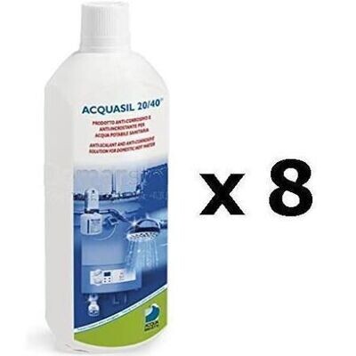 Liquido Acquabrevetti ACQUASIL 20/40 in flacone da kg 1 (confezione da 8 flaconi) per pompe dosatrici MiniDos e BravaDos