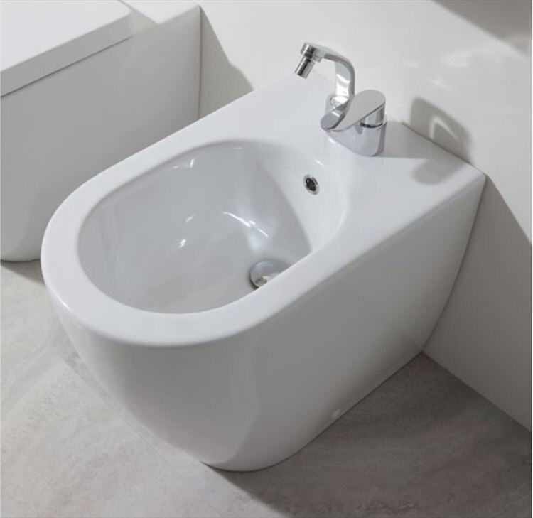 BIDET A PAVIMENTO (FILO PARETE - MONOFORO) FLAMINIA mod. LINK BIANCO LK217