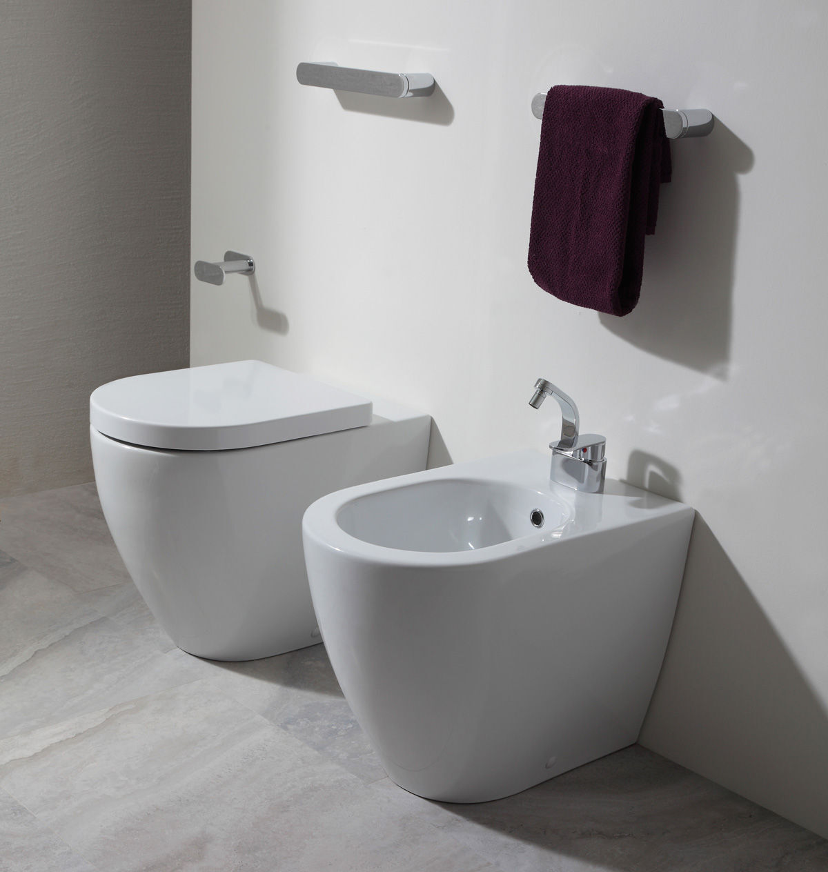 WC A PAVIMENTO (FILO PARETE) FLAMINIA mod. LINK BIANCO LK117 SENZA SEDILE