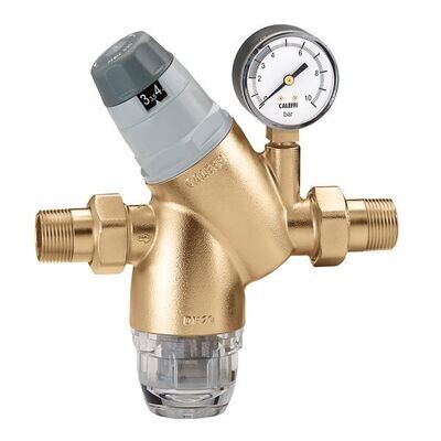 RIDUTTORE DI PRESSIONE CALEFFI Ø 1/2 CON FILTRO E MANOMETRO 0÷10 bar art. 535141